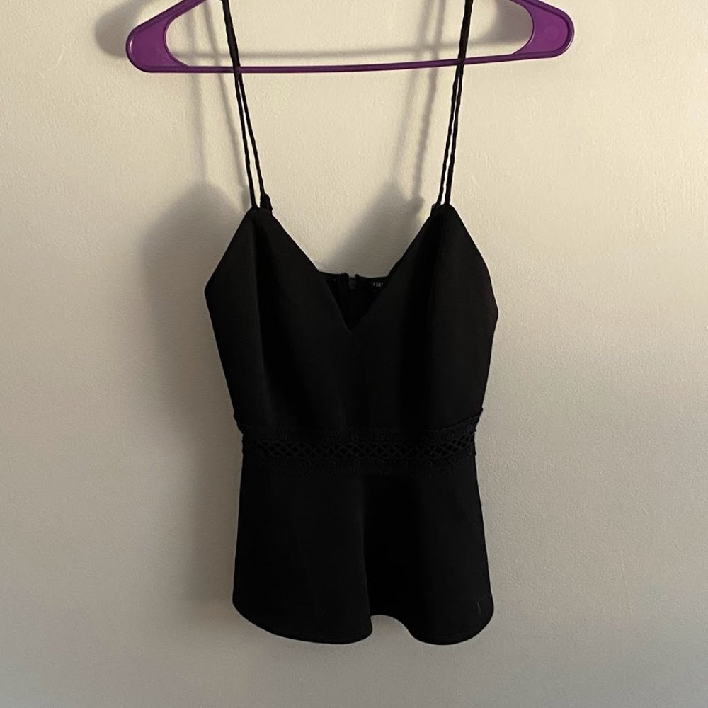 Forever 21 Black Peplum Top Women's Medium